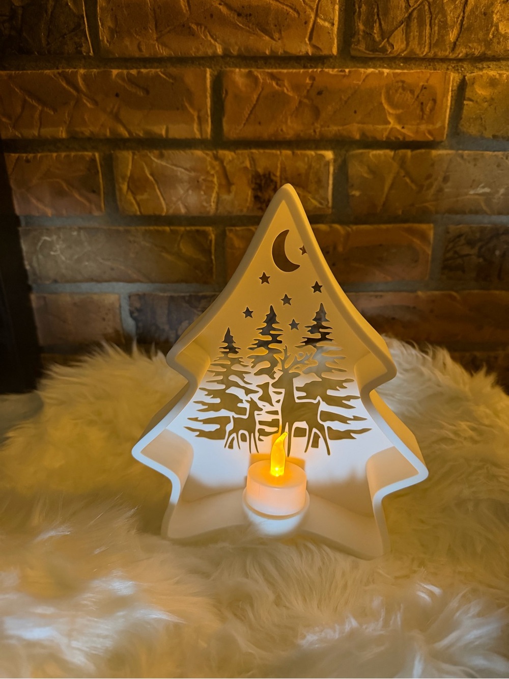 Hand Crafted 3D Printed White Tree Votive NWOT - Picture 2 of 2